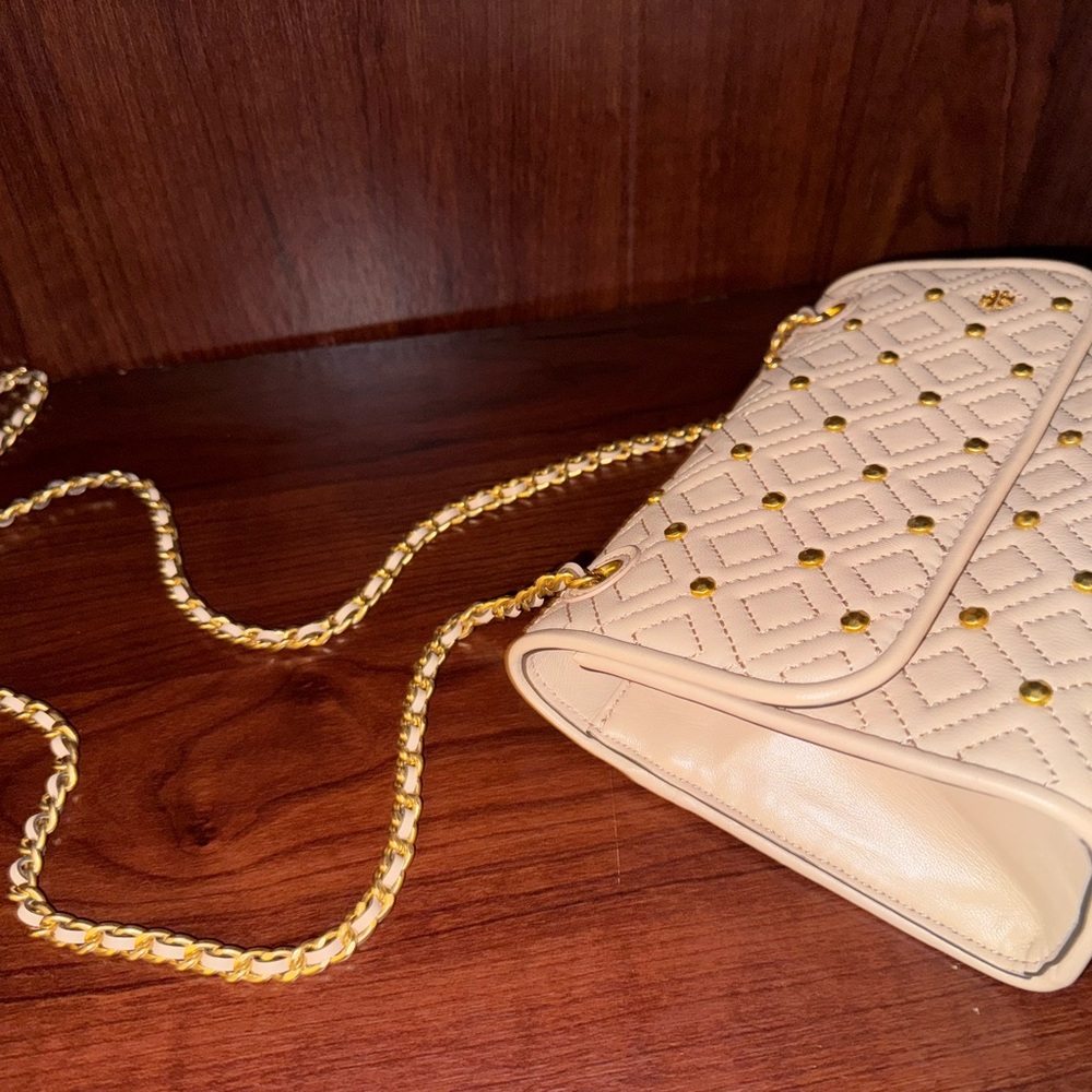 Tory Burch Studded Nuetral Pink Crossbody/Shoulder bag